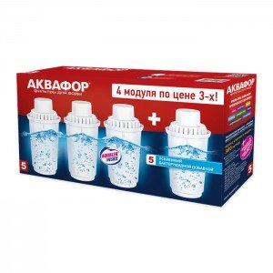 Сменный модуль В5 (В100-5) с бактерицидной добавкой (комплект из 4-х штук) для кувшинов